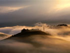 Morning Mist Over Hills Near Siena Tuscany Italy